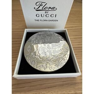 NIB GUCCI Flora Silver Compact Mirror